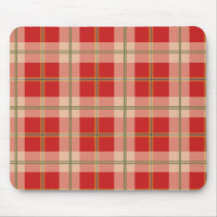 Plaid jaune rouge Mousepad de vert bleu