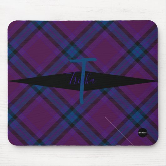 Tapis De Souris Plaid Mousepad - HAMbyWG - Maroon et Turquoise (Devant)