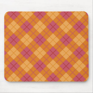 Tapis De Souris Plaid polarisé dans l'orange et le rose