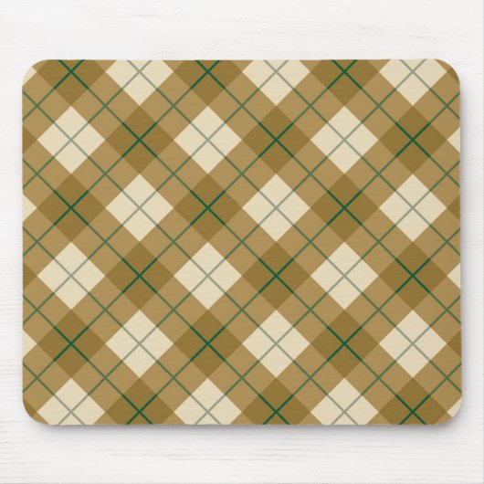 Tapis De Souris Plaid polarisé en or avec la rayure verte (Devant)