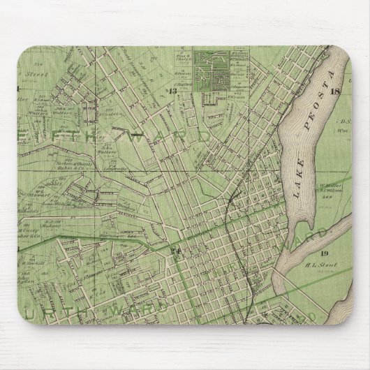 Tapis De Souris Plan de Dubuque, comté de Dubuque, État de l'Iowa (Devant)