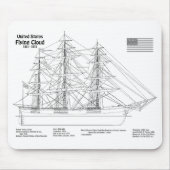 Tapis De Souris Plan de voilure du clipper Flying Cloud - Plan du  (Devant)