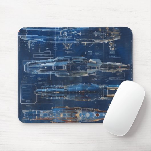 Tapis De Souris Plan d'expédition spatiale (Avec souris)