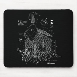 Tapis De Souris Plan directeur Cheval de Troie Rabbit drôle