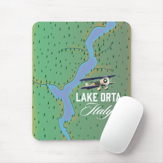 Tapis De Souris Plan du lac d'Orta Italie (Avec souris)