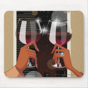Tapis De Souris Plan rapproché d'un couple grillant avec des