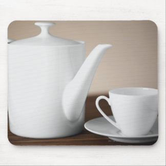 Tapis De Souris Plan rapproché d'une tasse et d'une soucoupe avec