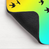 Tapis De Souris planche à roulettes. planche avec oiseaux. (Coin)