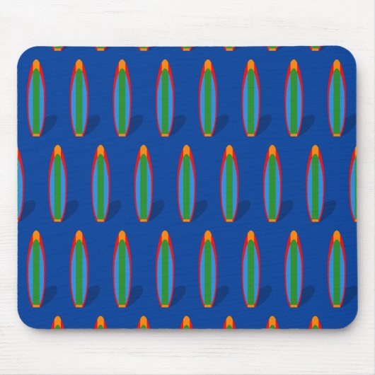 Tapis De Souris Planche de Surf Bleue Plage (Devant)