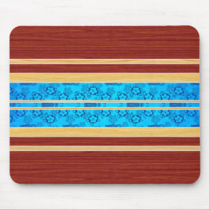 Tapis De Souris Planche de surf en bois de Faux de Tiki Hawiian