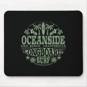 Tapis De Souris Planche de surf vintage 2 faces Oceanside Californ