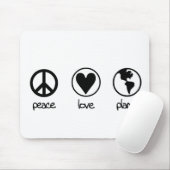 Tapis De Souris Planète d'amour de paix - Mousepad (Avec souris)