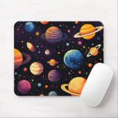Tapis De Souris Planètes colorées (Avec souris)