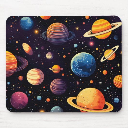 Tapis De Souris Planètes colorées (Devant)