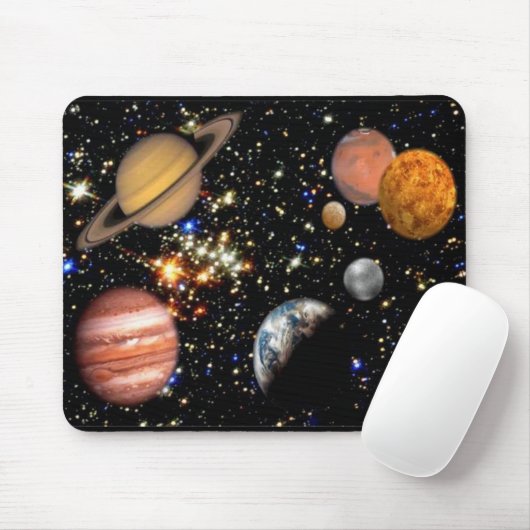 Tapis De Souris Planètes du système solaire Mousepad (Avec souris)