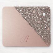 Tapis De Souris Planificateur de monogramme en or rose élégant (Devant)
