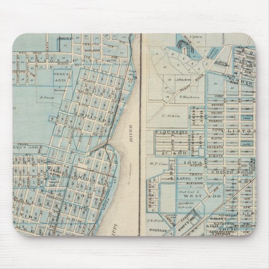 Tapis De Souris Plans de Lyons et Clinton, comté de Clinton (Devant)
