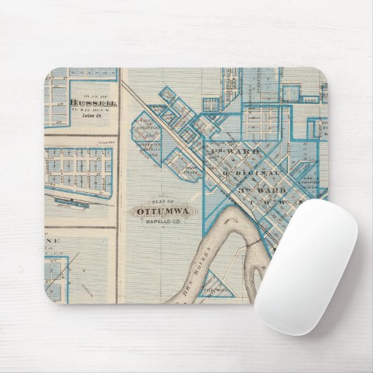 Tapis De Souris Plans d'Ottumwa, Russell, Scranton (Avec souris)