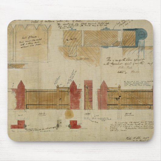 Tapis De Souris Plans et altitudes pour la Chambre rouge, Bexley (Devant)