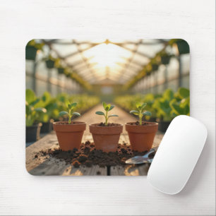 Tapis De Souris Plant de serre en pot de terre cuite