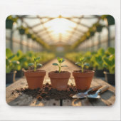Tapis De Souris Plant de serre en pot de terre cuite (Devant)