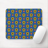 Tapis De Souris Plante de tournesol dans un Motif de pot (Avec souris)