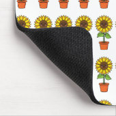 Tapis De Souris Plante de tournesol Kawaii dans un pot (Coin)