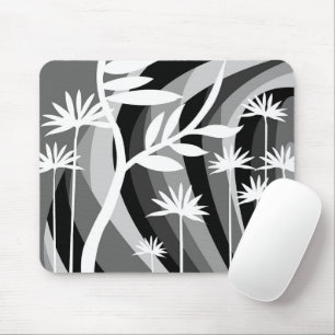 Tapis De Souris Plante noir et blanc