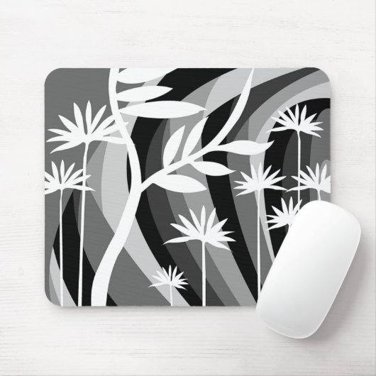 Tapis De Souris Plante noir et blanc (Avec souris)