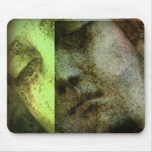 Tapis De Souris Plaque Angélique vintage de la Statue Face Grunge