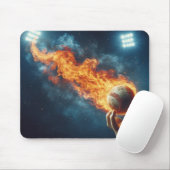 Tapis De Souris Plaque de baseball flamboyante (Avec souris)