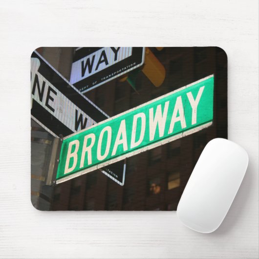 Tapis De Souris Plaque de rue de Broadway (Avec souris)