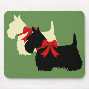 Tapis De Souris Plaque de silhouette noire/blanche de Terrier éco