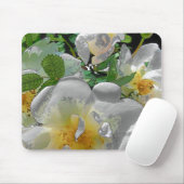 Tapis De Souris Plaque de souris à fleurs blanches (Avec souris)