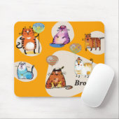 Tapis De Souris Plaque de souris avec chats comiques (Avec souris)
