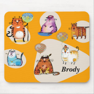 Tapis De Souris Plaque de souris avec chats comiques