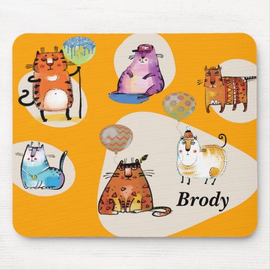 Tapis De Souris Plaque de souris avec chats comiques (Devant)