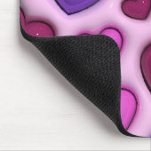 Tapis De Souris Plaque De Souris Avec Coeurs Lustrés 3D (Coin)