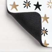 Tapis De Souris Plaque de souris Black and Gold Stars (Coin)
