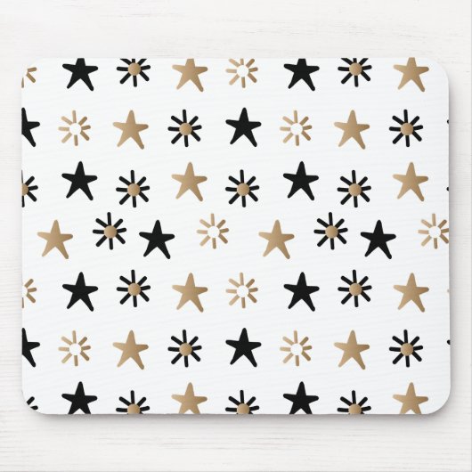 Tapis De Souris Plaque de souris Black and Gold Stars (Devant)