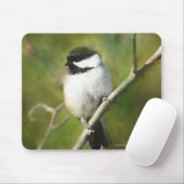 Tapis De Souris Plaque de souris de chickadee noire (Avec souris)