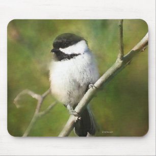 Tapis De Souris Plaque de souris de chickadee noire