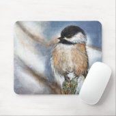 Tapis De Souris Plaque de souris de chickadee noire (Avec souris)