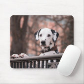 Tapis De Souris Plaque de souris de chien dalmate (Avec souris)