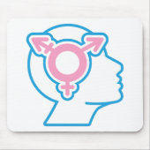 Tapis De Souris Plaque de souris de symbole Trans Pride (Devant)