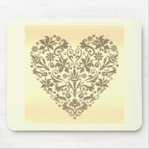 Tapis De Souris Plaque de souris design d'art cardiaque romantique