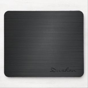 Tapis De Souris Plaque de souris en métal brossé noir