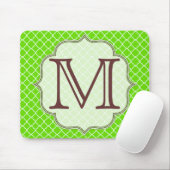 Tapis De Souris Plaque de souris Monogramme Latti vert Lime (Avec souris)