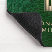 Tapis De Souris Plaque de souris Monogramme Or Vert Luxe (Coin)