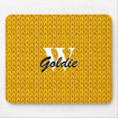Tapis De Souris Plaque de souris texturée or avec monogramme (Devant)